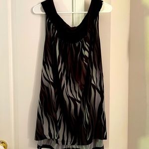 Black and gray zebra striped tank